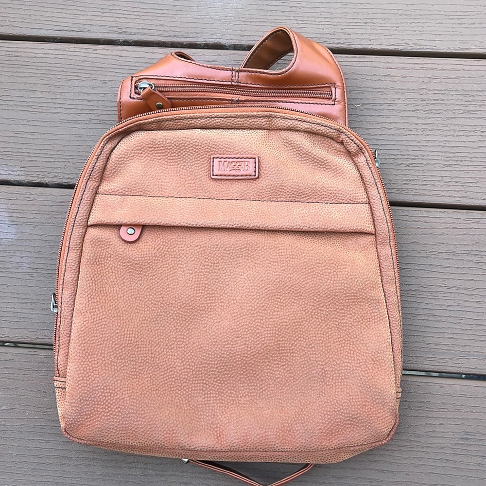MAGGIE B Brown Pebbled Material BACKPACK